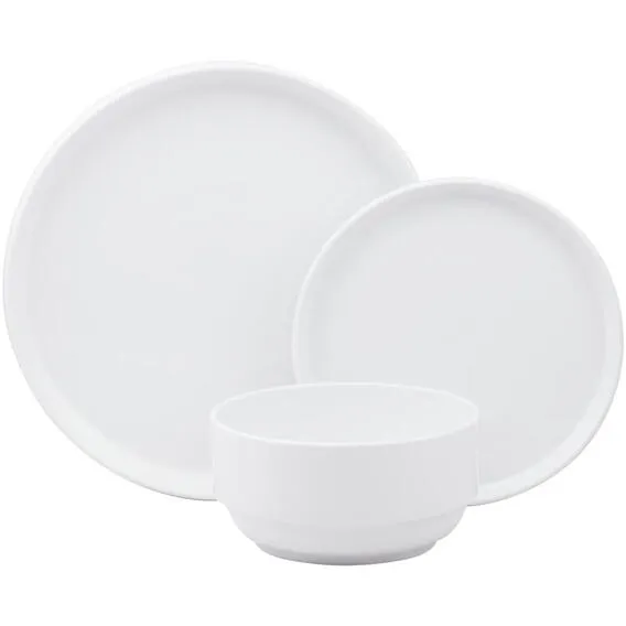 MAINSTAYS STACKABLE DINNER SET 12PC 12, EA