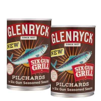2 x Glenryck Pilchards In Six Gun Sauce 400g