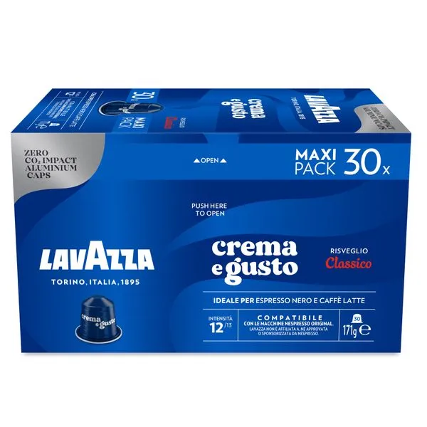 Lavazza Classico for Nespresso - 30 Aluminium Coffee Capsules Maxi Pack