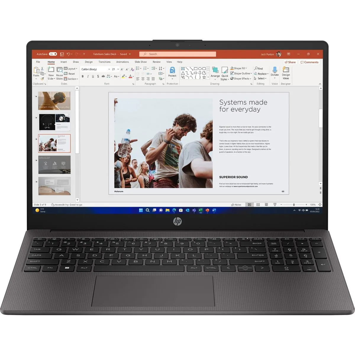 HP 250 G10 15.6" Celeron 8GB 256GB SSD Dark Ash Win 11 Home Notebook