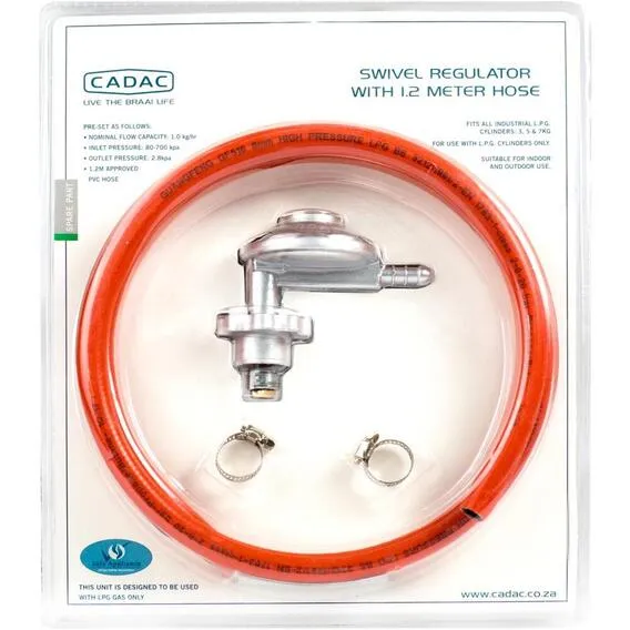 CADAC Swivel Regulator With Hose & Clamps