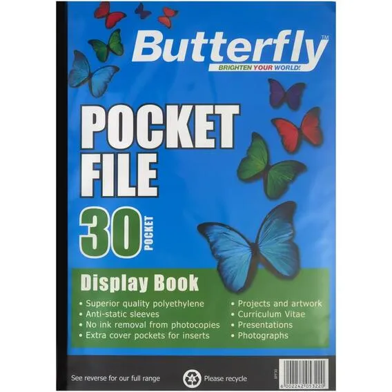 BUTTERFLY A4 Pocket File 30 Page