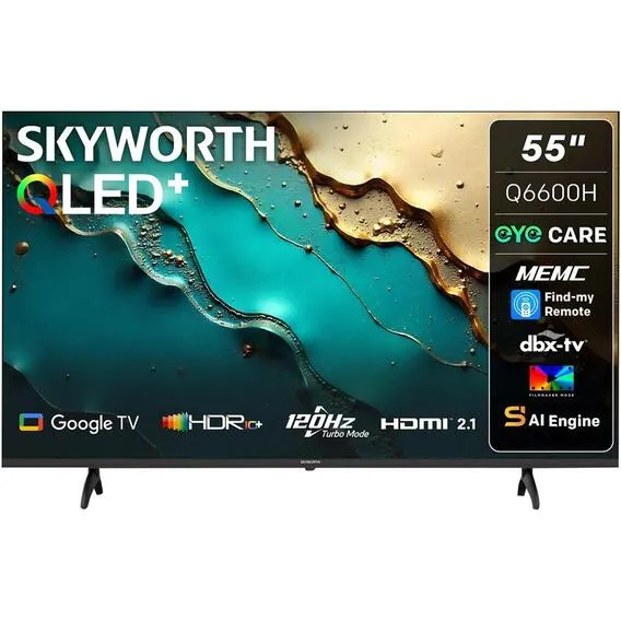 SKYWORTH QLED 4K EYE CARE GOOGLE TV 55Q6600H