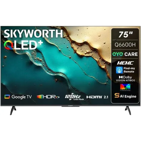 SKYWORTH 75" QLED GOOGLE TV 75Q6600H