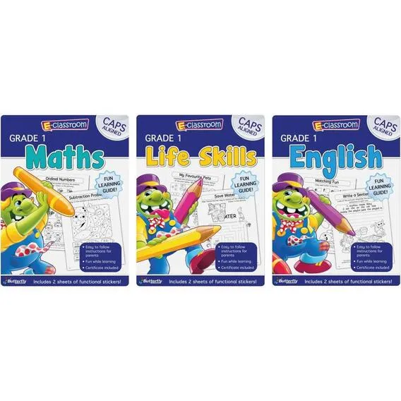 BUTTERFLY E-CLASSROOM WORK BOOKS - ASSORTED - GR 1