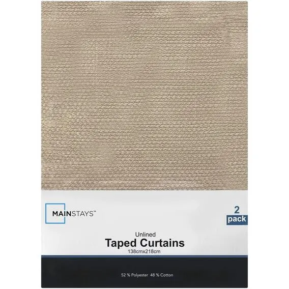 NO BRAND 2Pack Unlined Taped Kirsch Curtains Plai