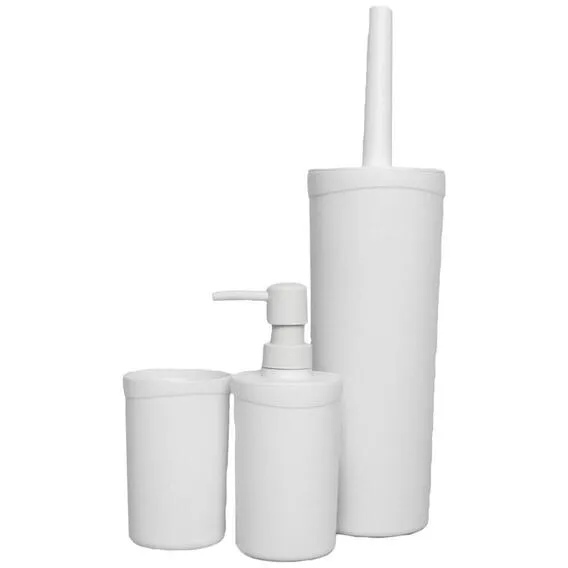 BATHROOM BASICS 3Pcs Dispenser Set White