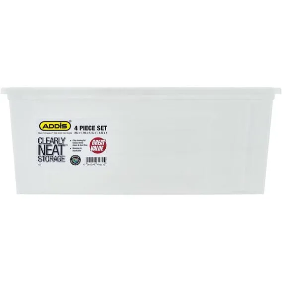 ADDIS Clearly Neat storage box 4pc set