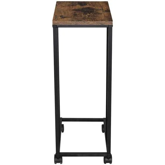 FURNITURE DAWSON SIDE TABLE RUSTIC WITH WHEELS