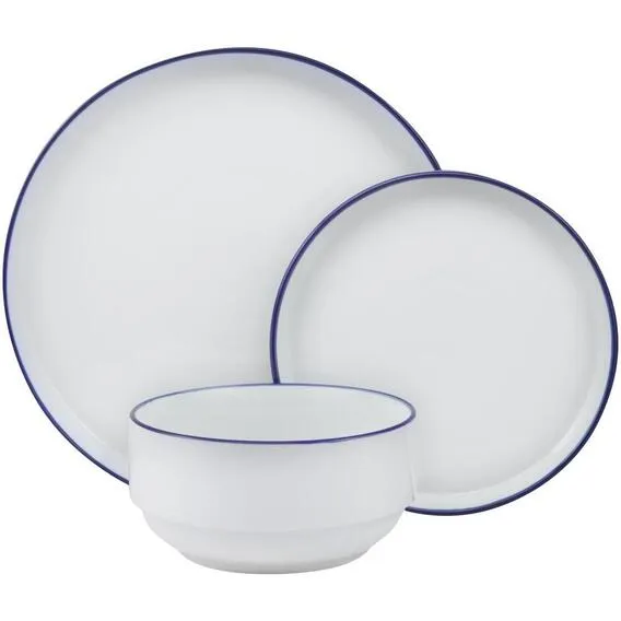 MAINSTAYS MAINSTAYS STACKABLE 12PC WHT/BLU DINNERS 1, EA