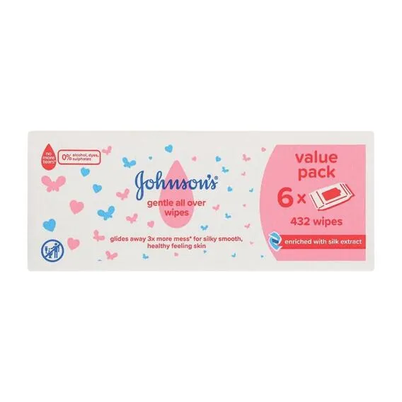 JOHNSON'S BABY GENTLE AO WIPES 432'S 6PK GENTLE PROTECT