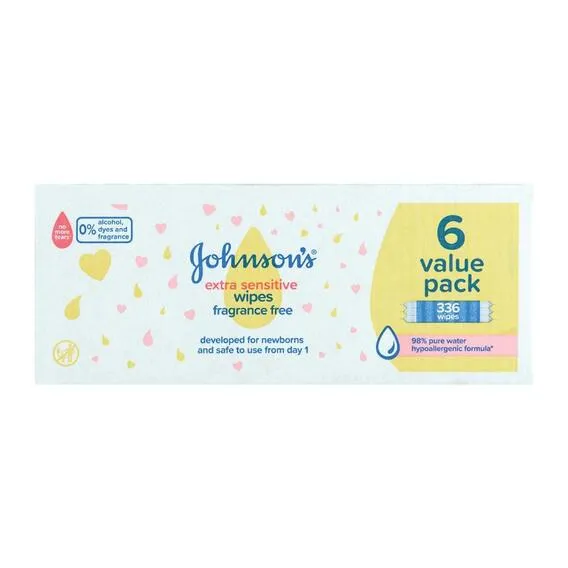 JOHNSON'S Baby Extra Sensitive Wipes 336s