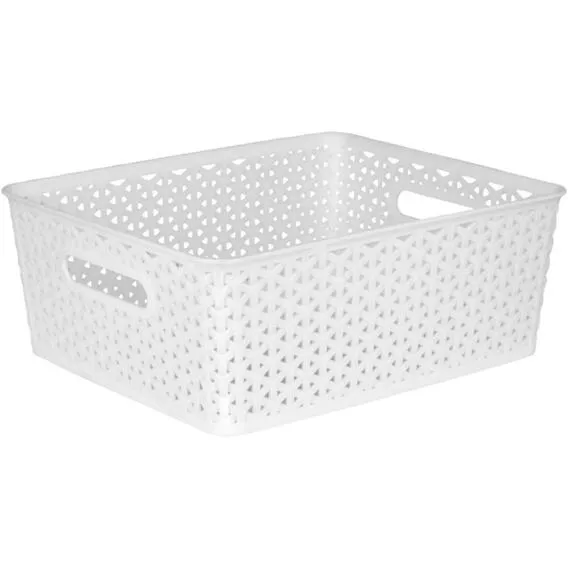 MISS MOLLY WOVEN BASKET 15L WHITE 1, EA