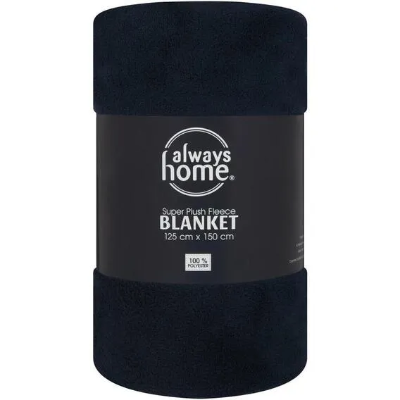 MAINSTAYS SUP/PLUSH BLANKET 125X150 NAVY 1, EA