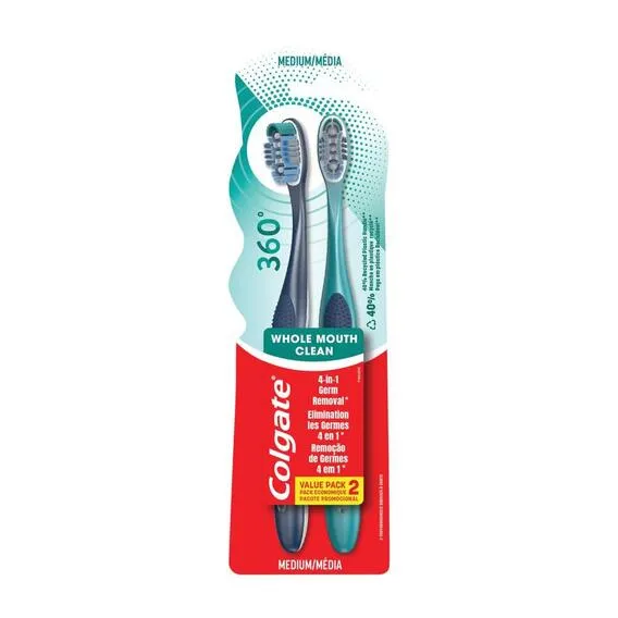 COLGATE 360 Medium Twin Pack Tbrush