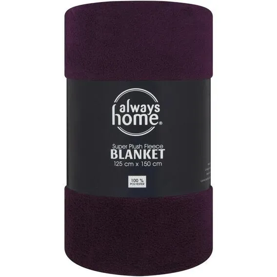 MAINSTAYS SUP/PLUSH BLANKET 125X150 PURPLE 1, EA