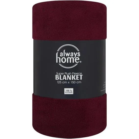 MAINSTAYS SUP/PLUSH BLANKET 125X150 RED 1, EA