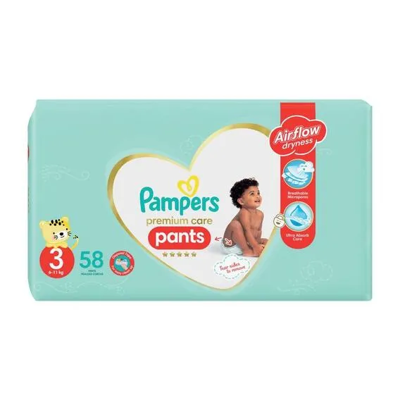 PAMPERS PREMIUM PANTS VP SIZE 3 58'S