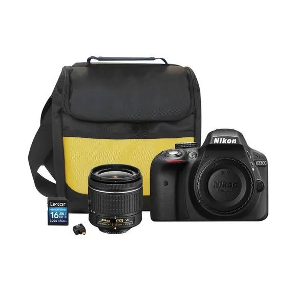 NIKON D3300 + 18-55mm Dx Lens + 16Gb Sd + Shou