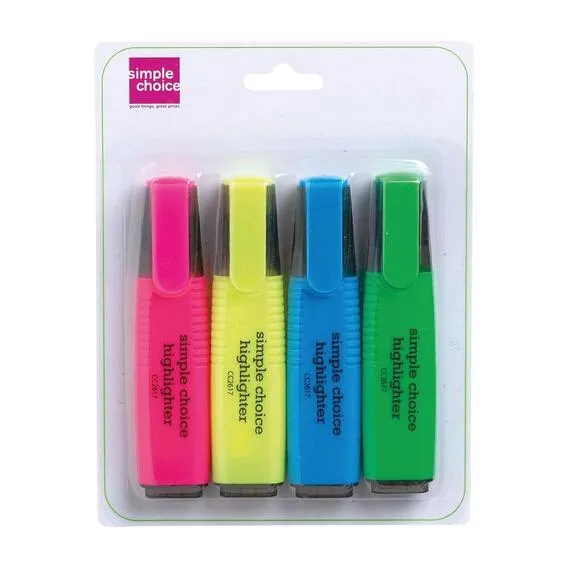 SIMPLE CHOICE Highlighters 4Pk Cc2617