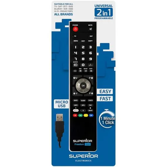 SUPERIOR FREEDOM MICRO-USB 2-1 UNIVERSAL REMOTE SUPTUB002