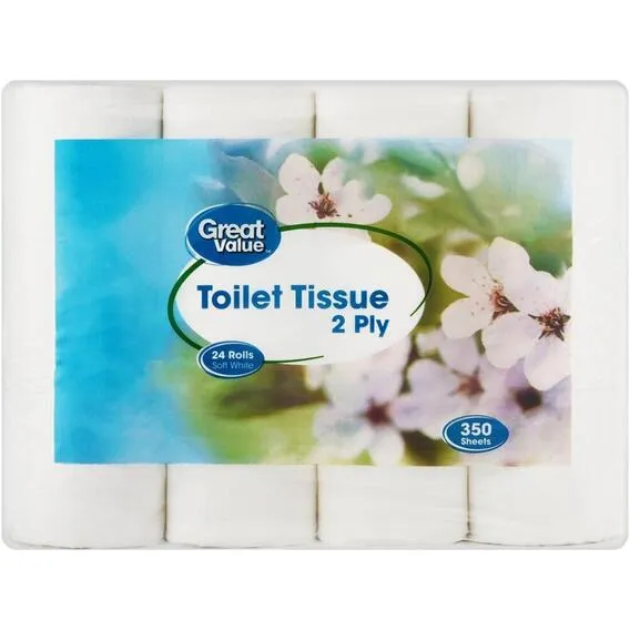 GREAT VALUE 2PLY TOILET PAPER 24, PK
