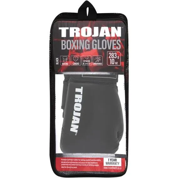 TROJAN Boxing Training Gloves Black 10oz