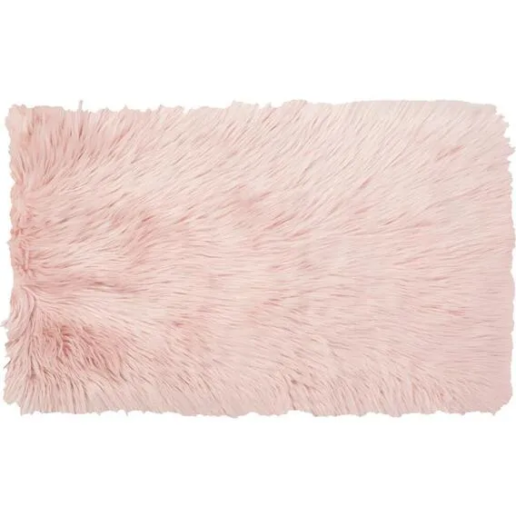 FLOORING FUR PLAIN RUG 60X100CM BLUSH