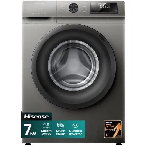 HISENSE 7KG FRONT LOADER WASHING MACH S/S 57000 G WFQP7012VMT