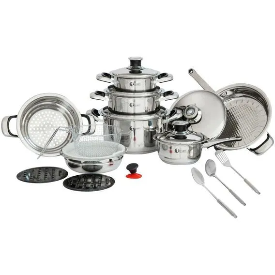 TISSOLLI 21 Pce Crown Stainless Steel Pot Set