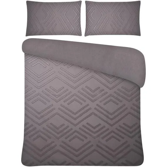 DESIGN HOUSE TUFTED DUVET COVER QUEEN SILVER 1, EA