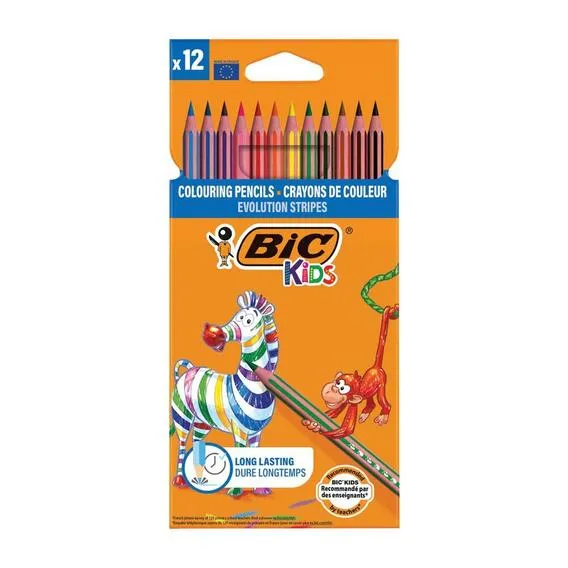 BIC Colouring Pencil Evolution Stripes 12Pk
