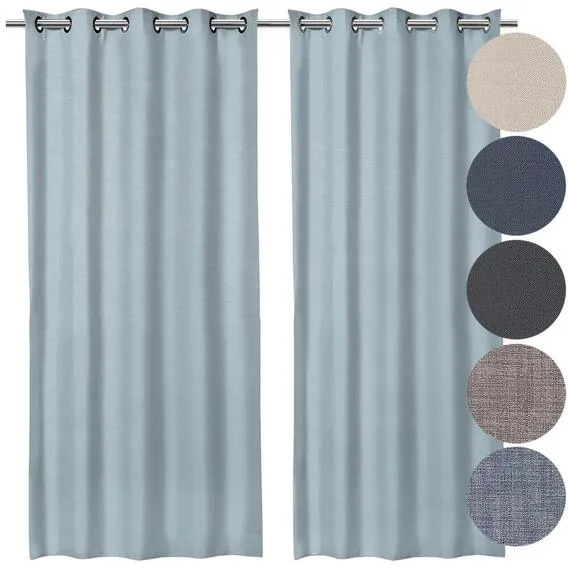 NO BRAND 2 Pk Eyelet Unlined Curtains Assorted