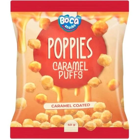 BOCA SNACKS POPPIES CARAMEL PUFFS