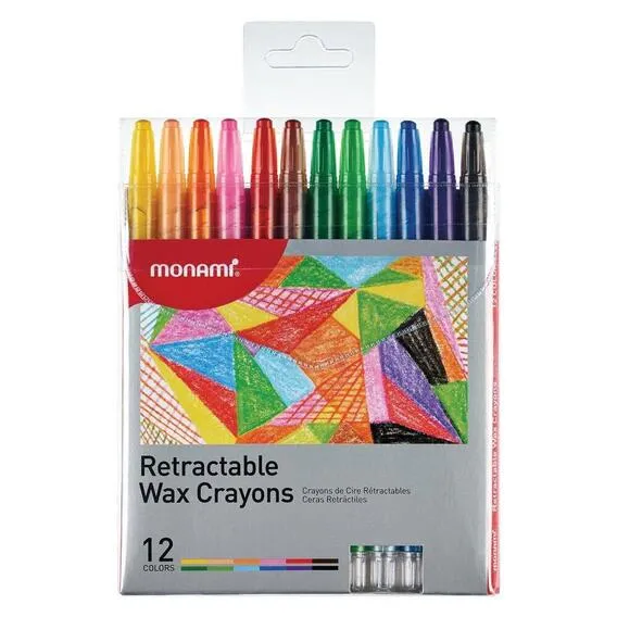 MONAMI 12PC CRAYONS TWISTER ASSD