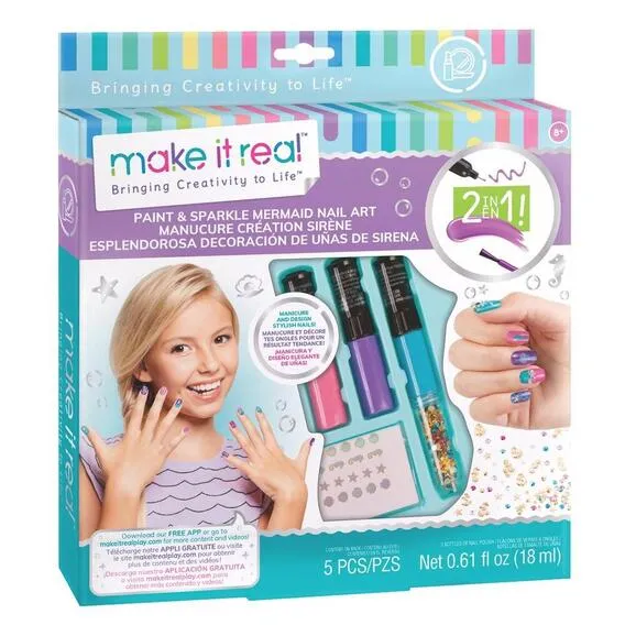 ARTS & CRAFTS Make It Real Pnt & Spkl Mermaid Nail Art