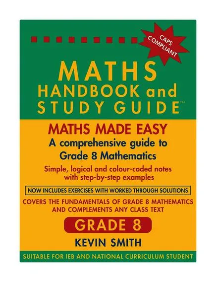 NO BRAND Maths Handbook And Study Guide Grade 8 BERLUT BOOKS