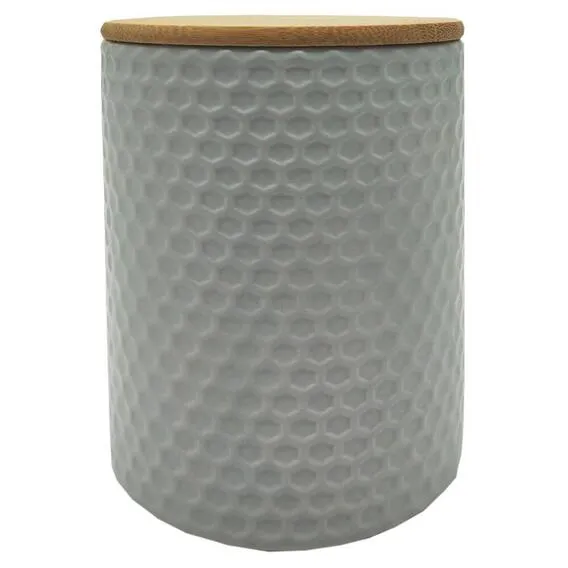 KITCHEN Ceramic Jar Blue Haze Matt Hexagon