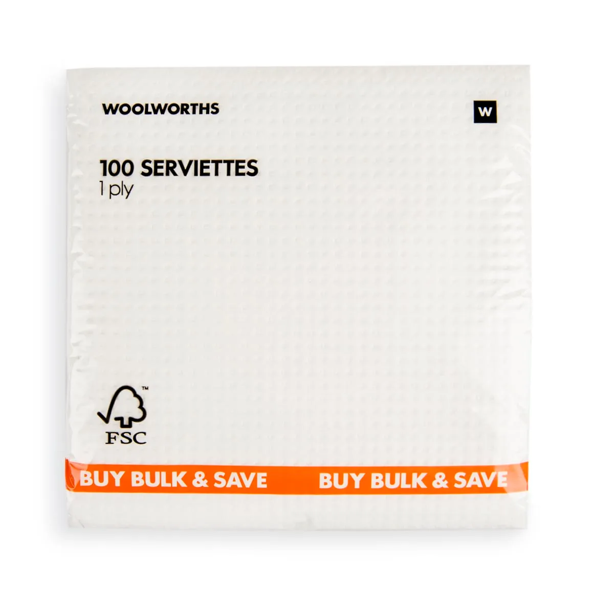 1 Ply Everyday White Serviettes 100 pk