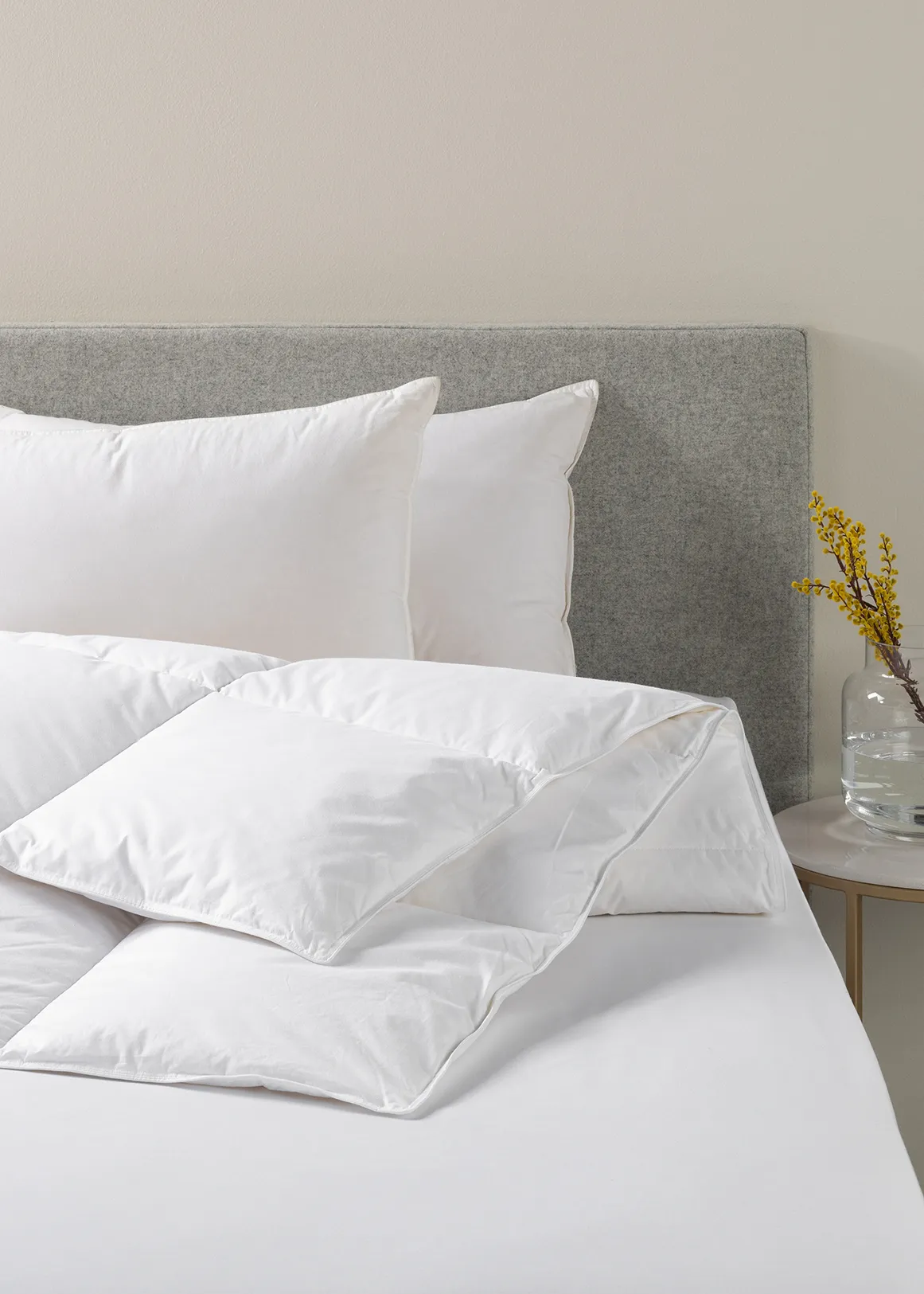 11 Tog Feather & Down Cotton Duvet Inner - WHITE