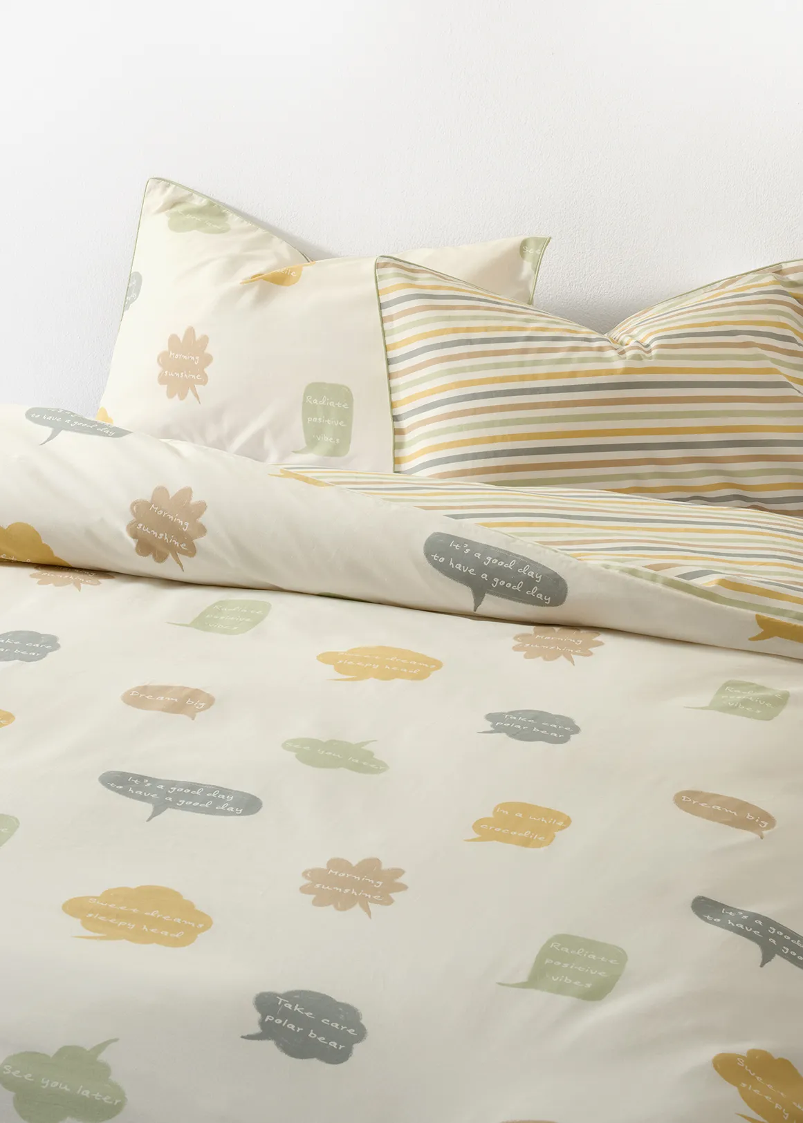 144TC Kids Speech Bubble Unisex Cotton Duvet Cover Set - ASSORT