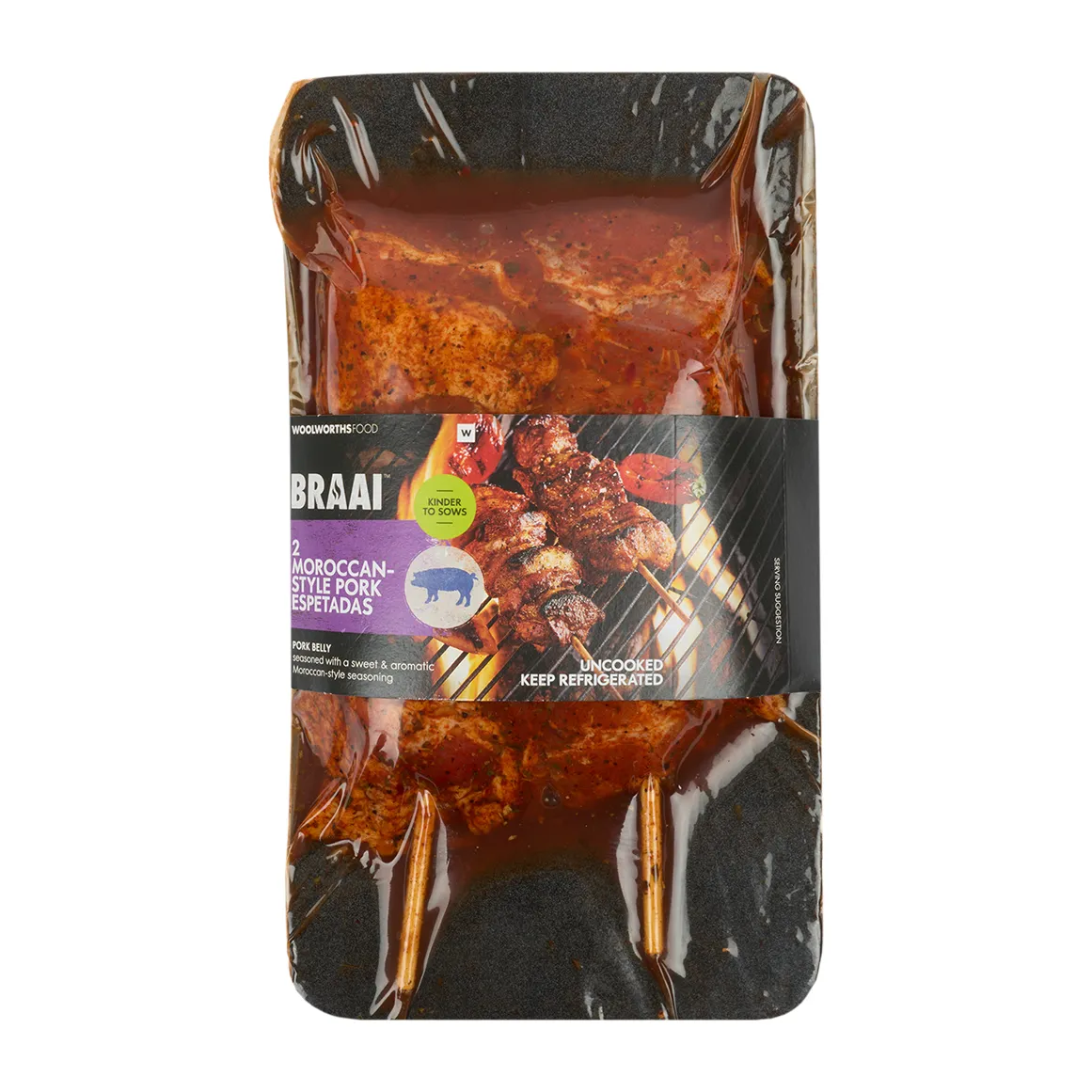 2 Moroccan Style Pork Belly Espetadas Avg 550 g