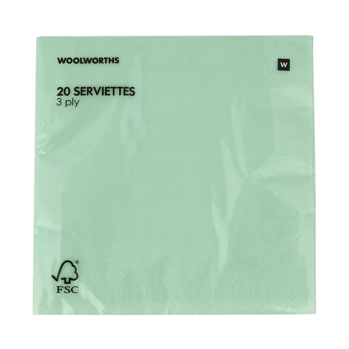 3 Ply Pastel Sage Serviettes 20 pk