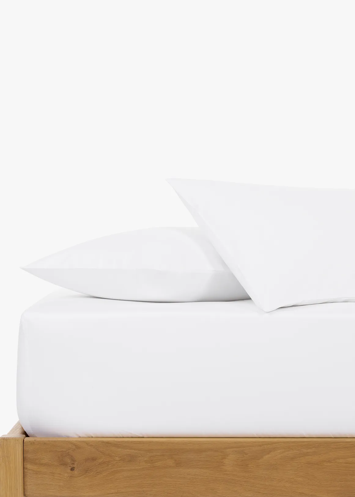600TC Cotton Sateen Standard Pillowcases 2 Pack - WHITE