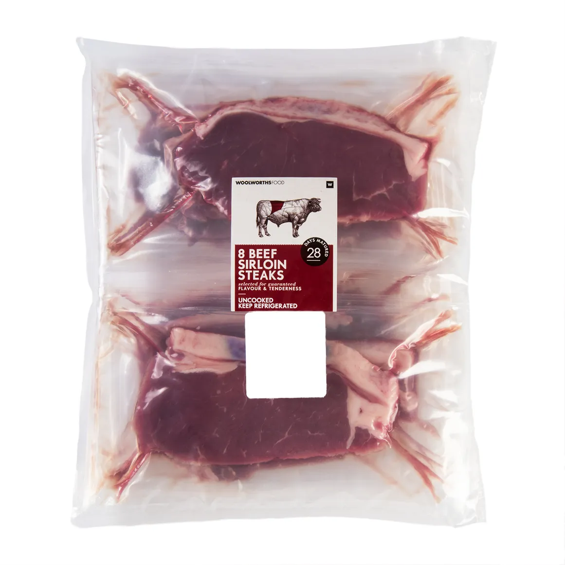 8 Matured Beef Sirloin Steaks Avg 1.2 kg
