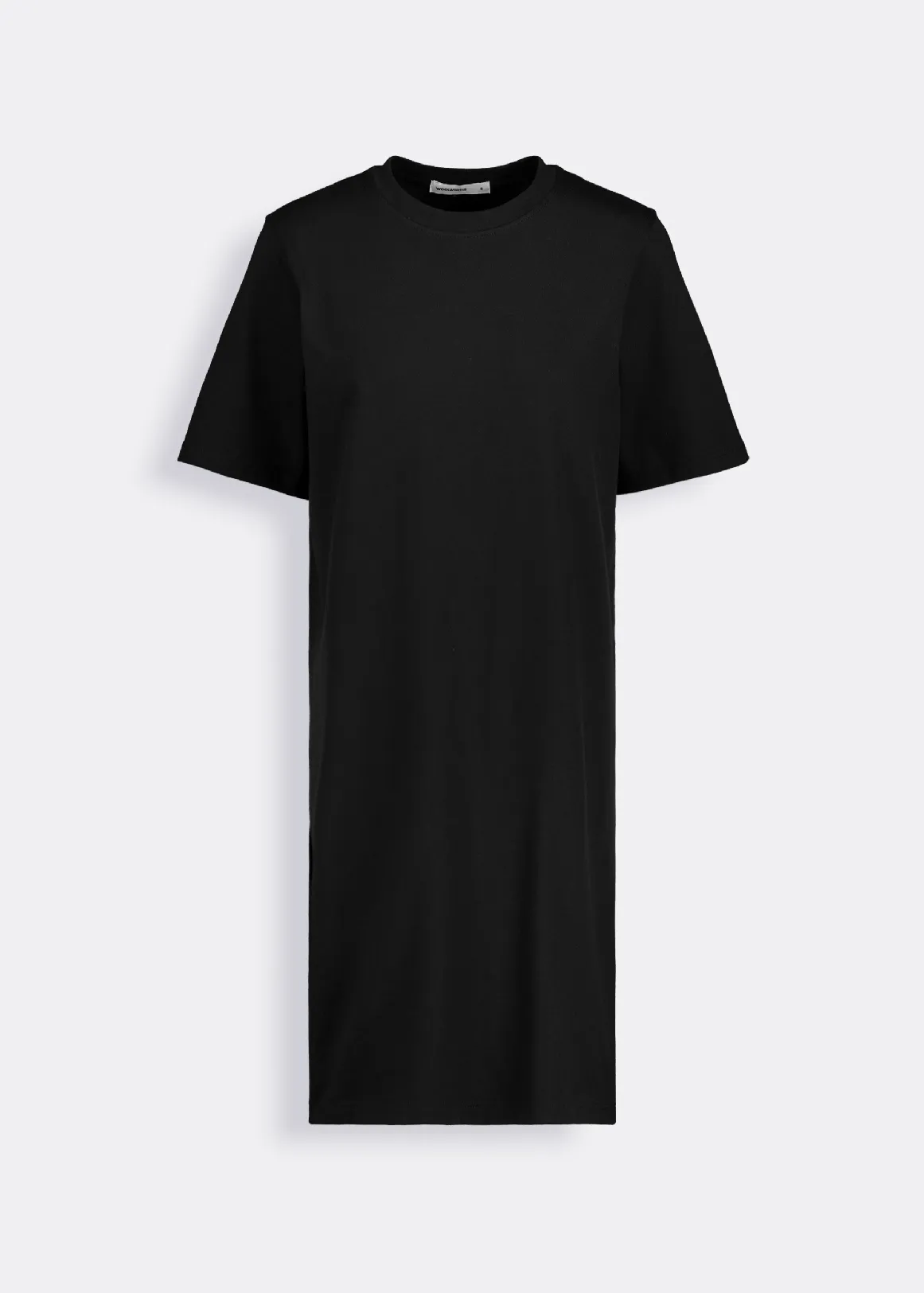 A-line Cotton T-shirt Dress - BLACK