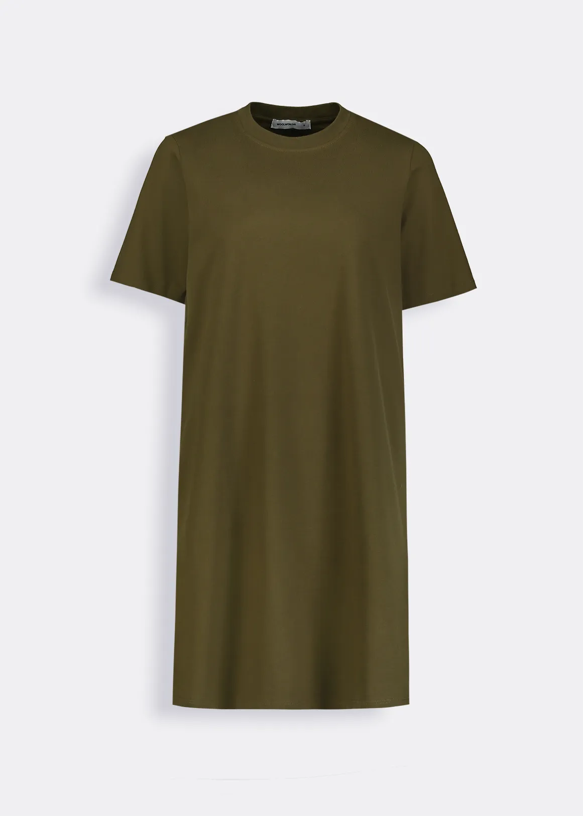 A-line Cotton T-shirt Dress - KHAKI
