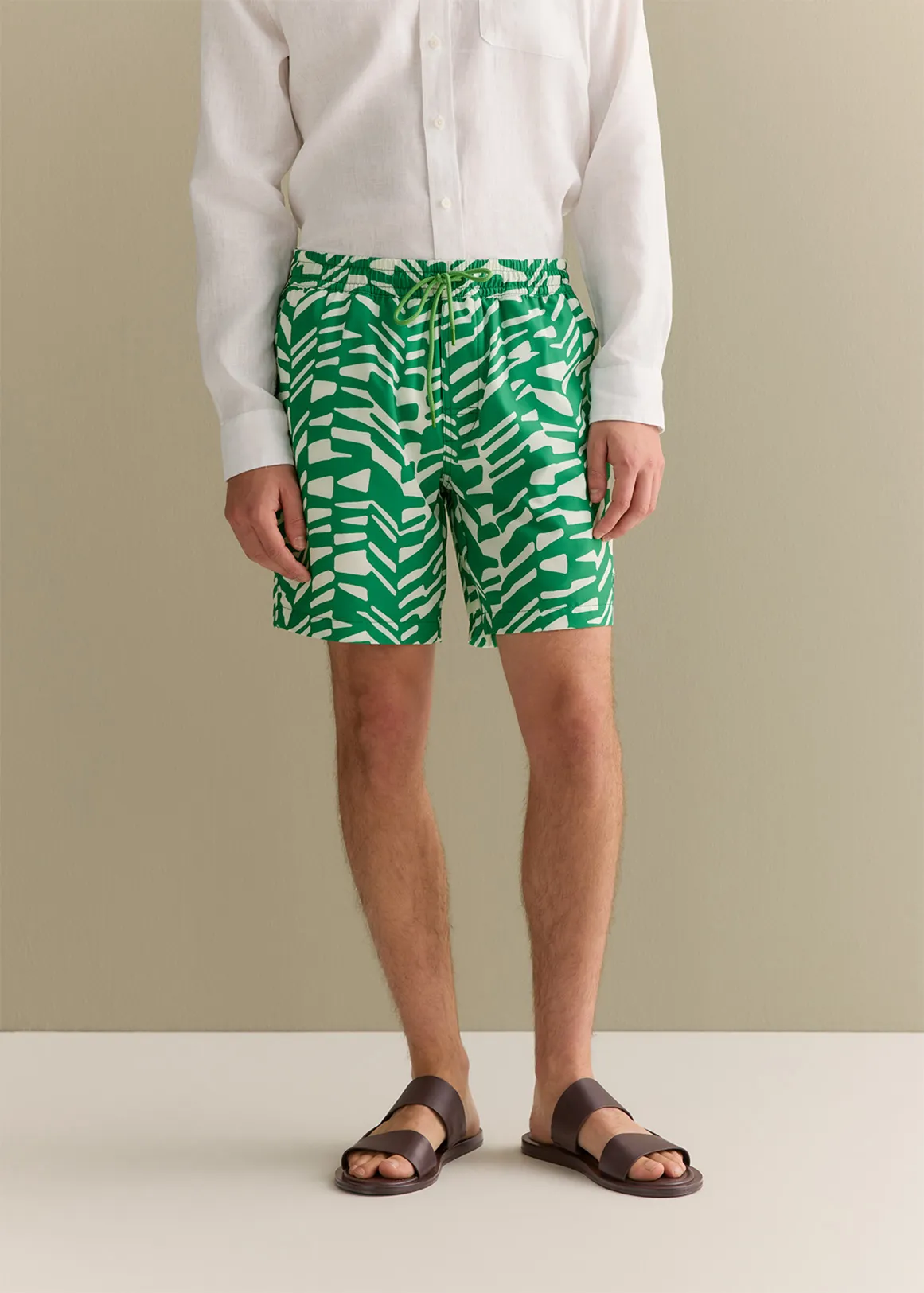 Abstract Geo Swim Short - BILLIARD GREEN