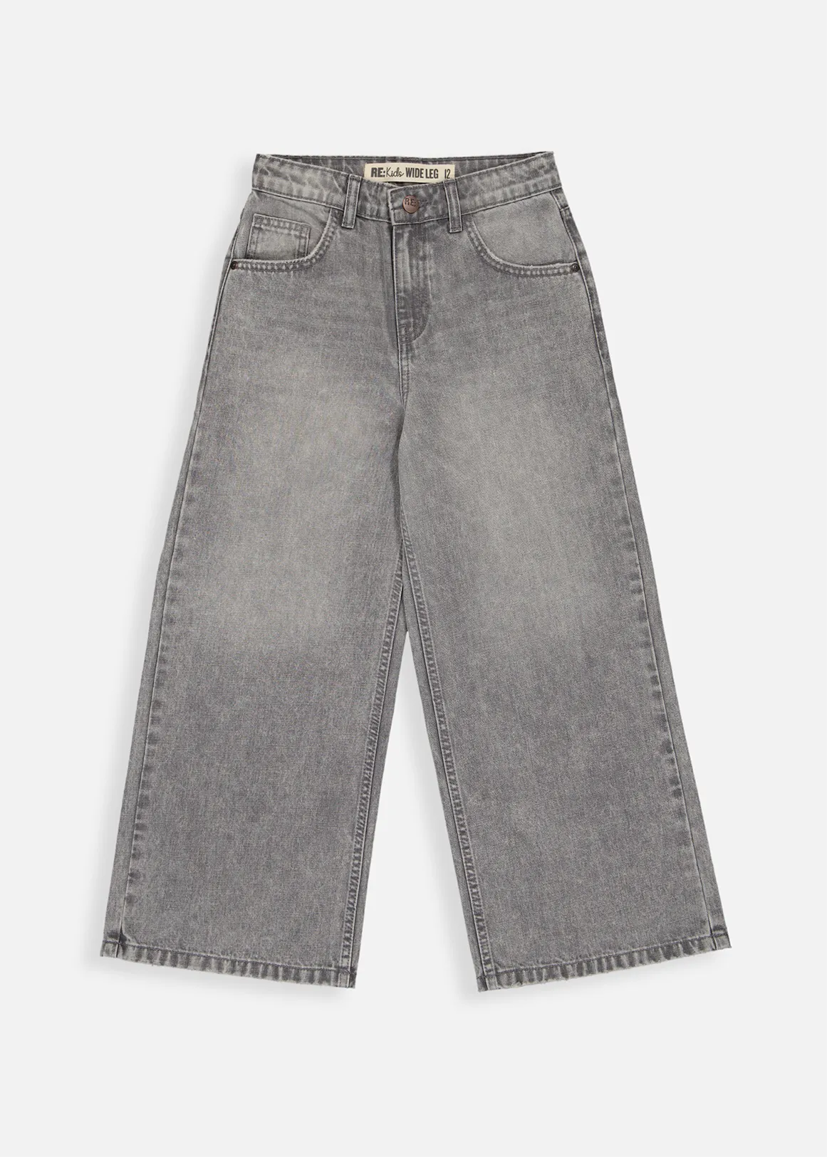 Adjustable Wide Leg Jeans - GREY