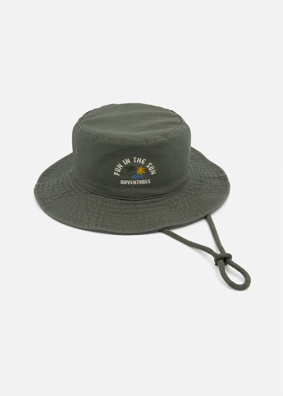 Adventure Embroidery Cotton Boonie Hat - X KHAKI